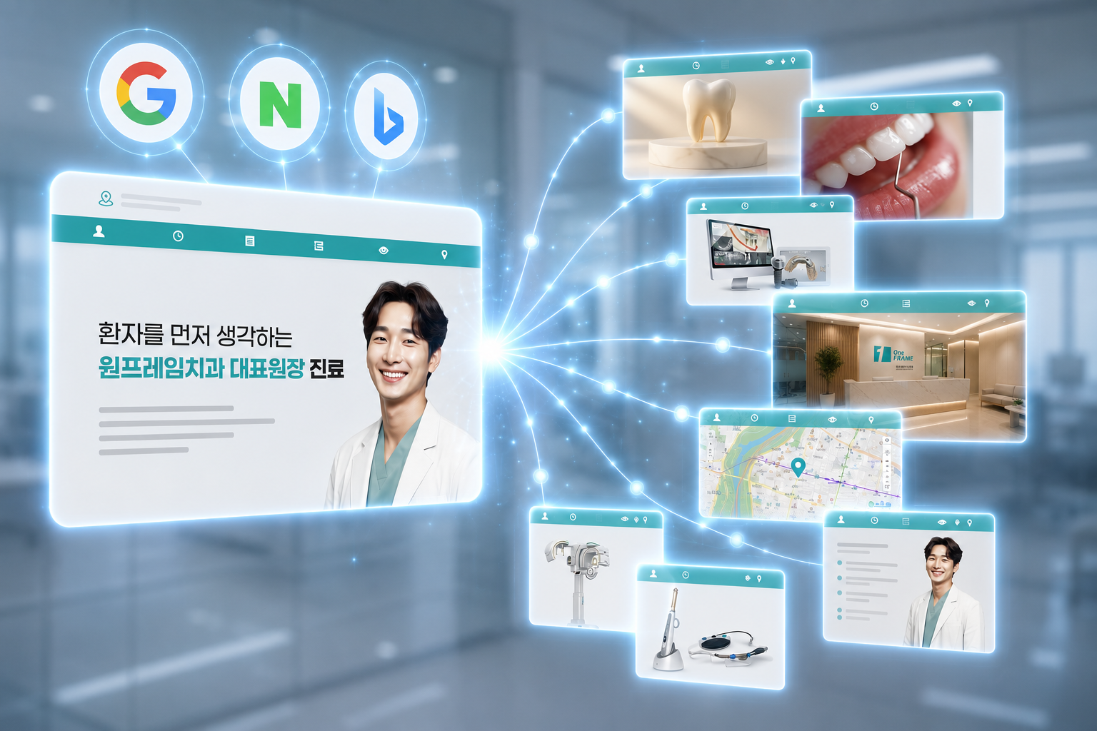 원프레임 다중 검색 구조 설명 이미지
